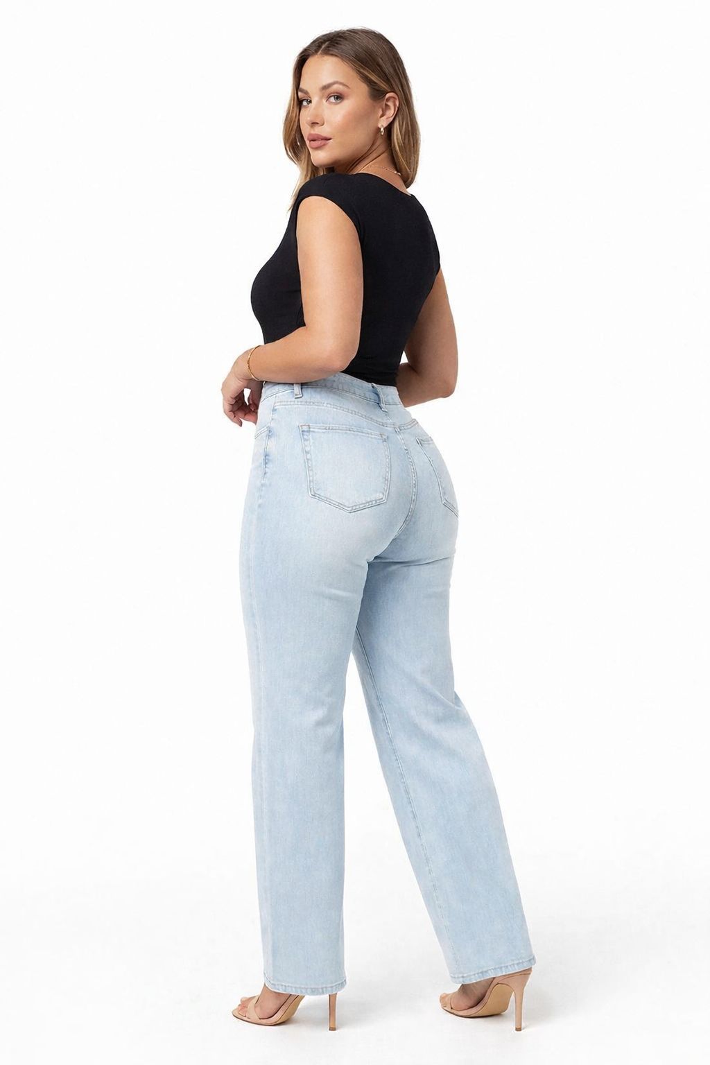 Sculpt Wide Leg Jeans | High Waisted, Black Denim for Women 0