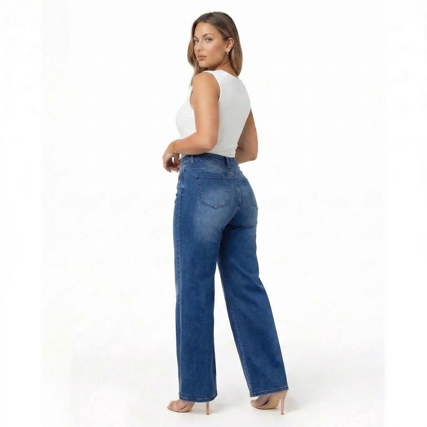 Sculpt Wide Leg Jeans | High Waisted, Black Denim for Women 10