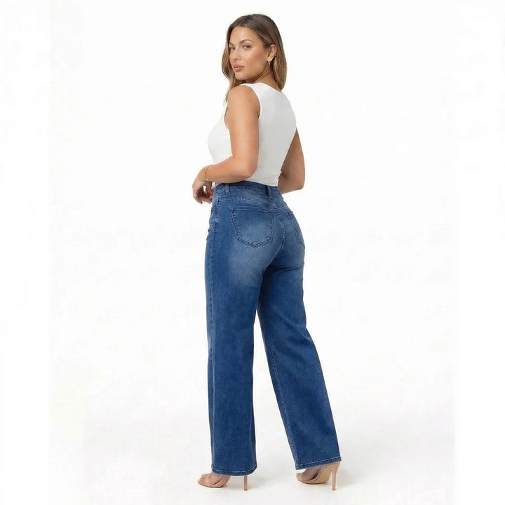 Sculpt Wide Leg Jeans | High Waisted, Black Denim for Women 10