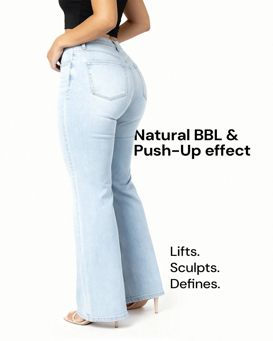 Sculpt Wide Leg Jeans | High Waisted, Black Denim for Women 6