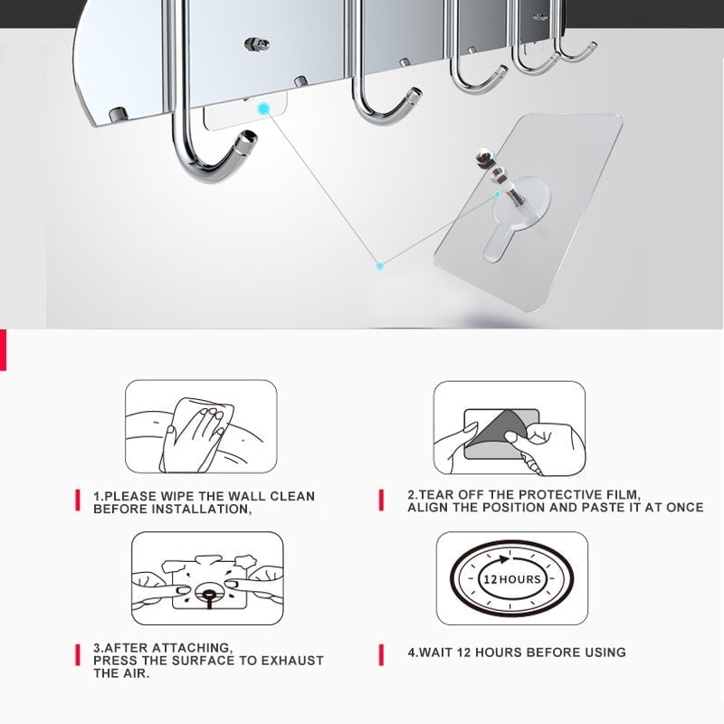 Sena Wall Hooks | Self-Adhesive, Heavy-Duty Coat Hooks for Wall 4