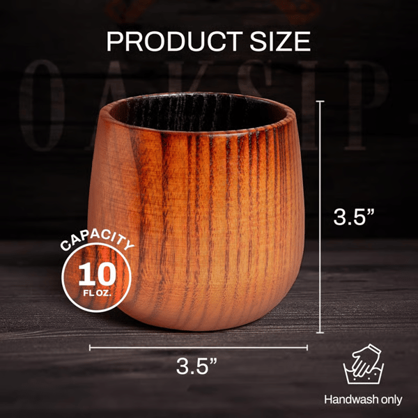 Skavix Wooden Cup | Handmade, Charred Design for Bourbon 7