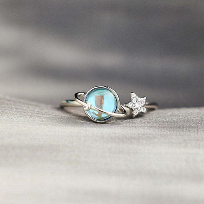 Sora Moon Ring | Adjustable Silver-Tone Star and Moon Design 6