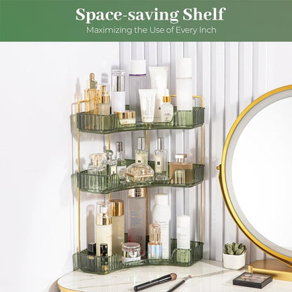 Tera Corner Cabinet Organizer | 3-Tier Transparent Shelves for Bathroom or Living Room 6
