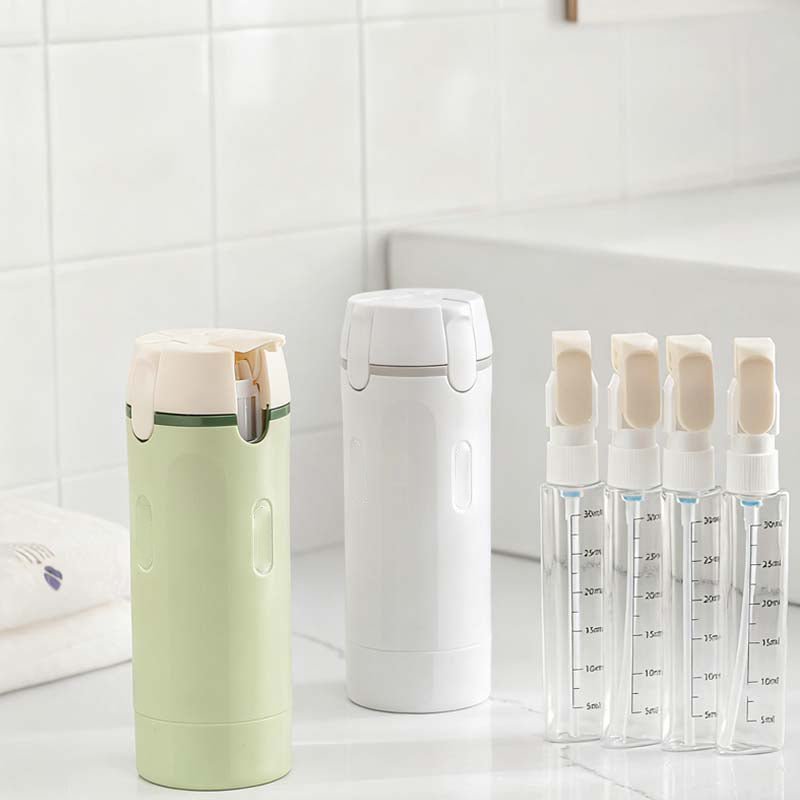 TrekFlow Cosmetic Organizer | Spill-Proof Travel Makeup Case with 4 Refillable Chambers 4