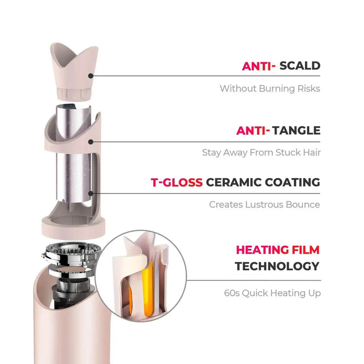 Vela Curling Iron | Smart Anti-Tangling Technology, Negative Ion Finish 2