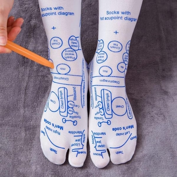 VitaStep Reflex Socks | Breathable Cotton with Reflexology Map 7
