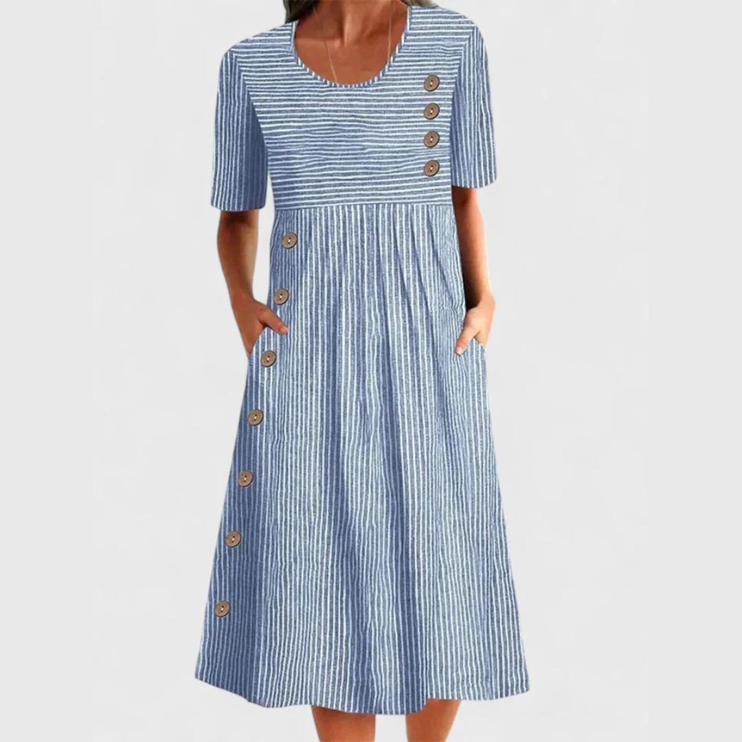 Waver Midi Dress | Lightweight Striped Design 0