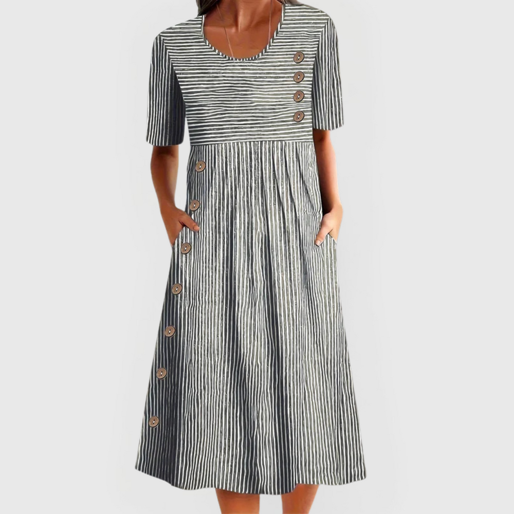 Waver Midi Dress | Lightweight Striped Design 1