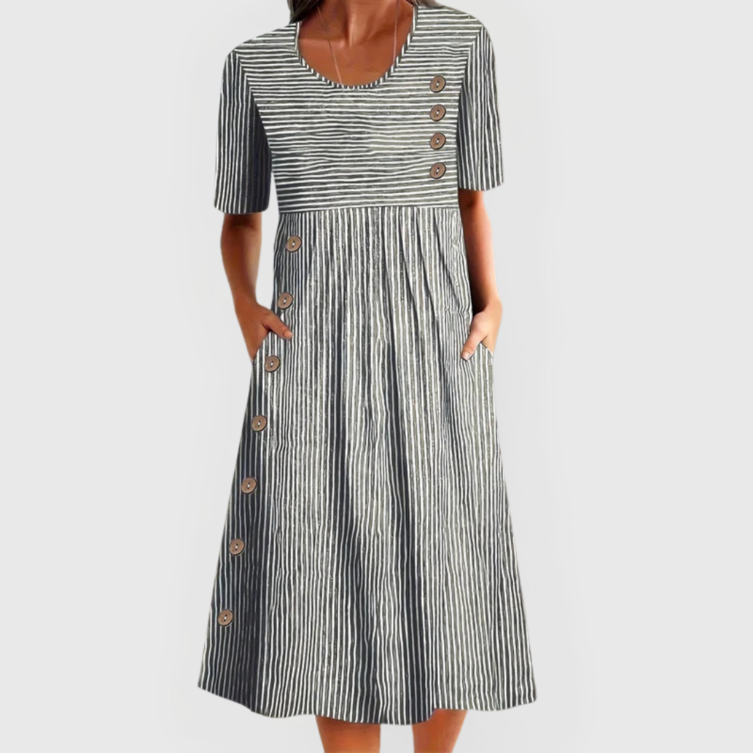 Waver Midi Dress | Lightweight Striped Design 1
