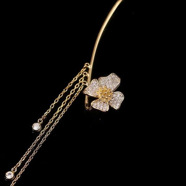 Adela Zirconia Butterfly Tassel Earrings Product Image 08