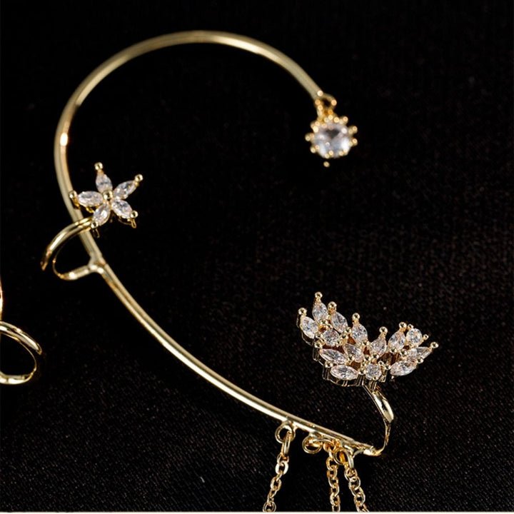 Adela Zirconia Butterfly Tassel Earrings Product Image 11