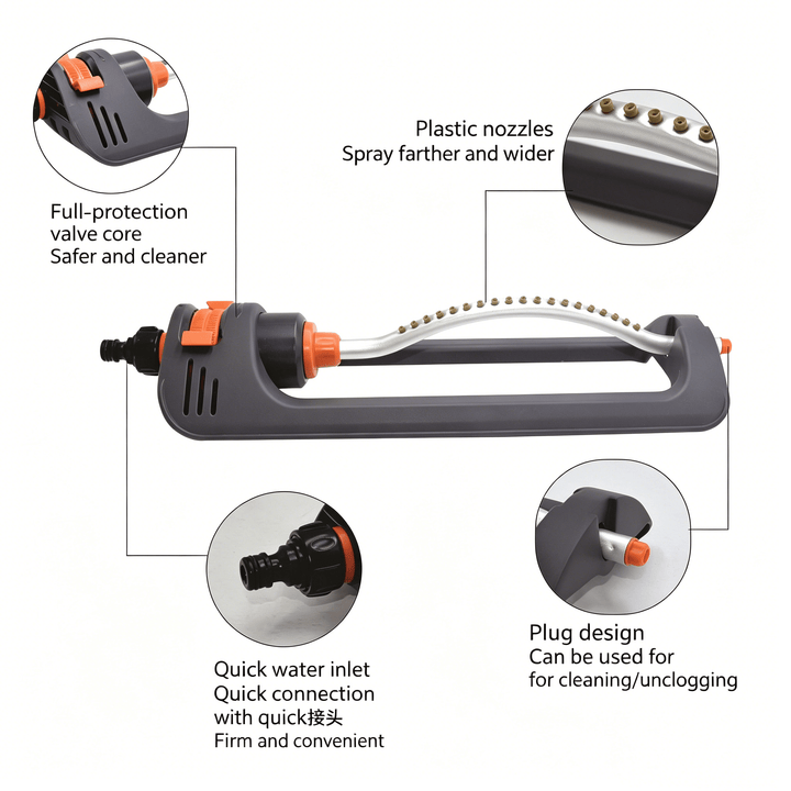 Adjustable Swing Sprinkler Lawn Garden Product Image 04
