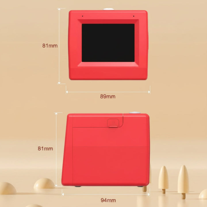 Red sticker printer measurement diagram showing 94, 81, and 89 mm dimensions