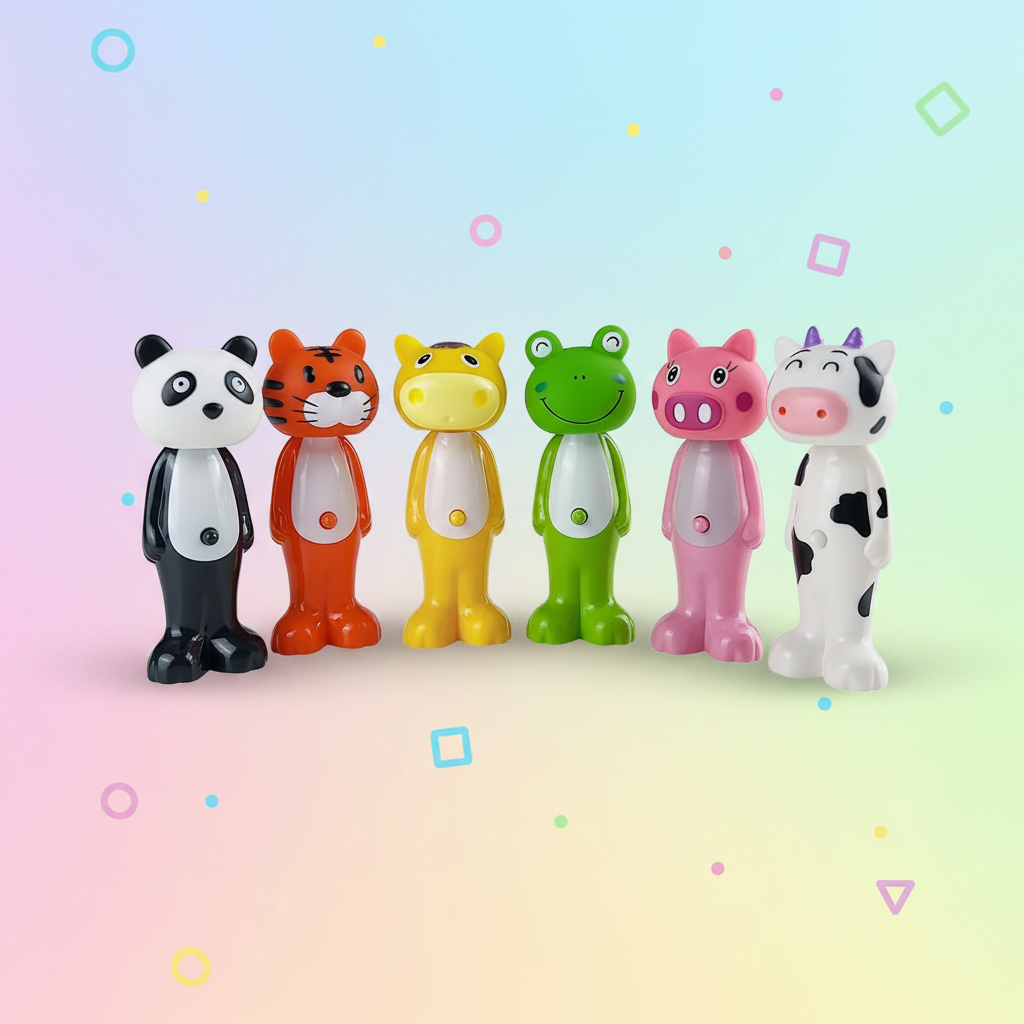 Six colorful animal-shaped kids&