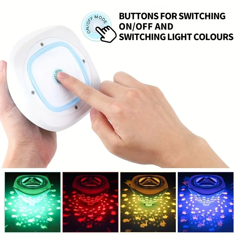 Hand pressing the bath light&