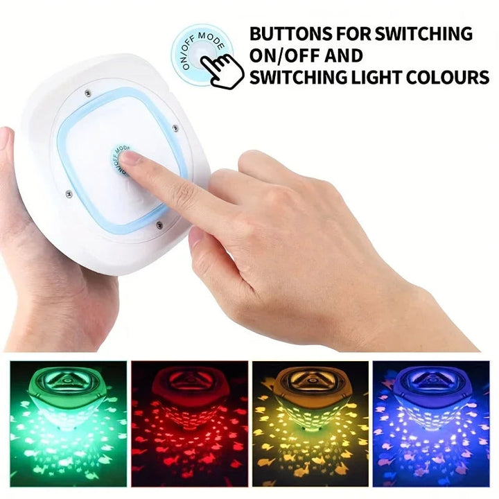 Hand pressing the bath light&