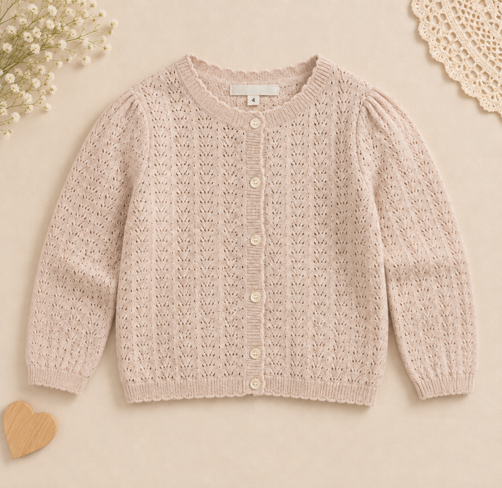 Beige long-sleeve girls&
