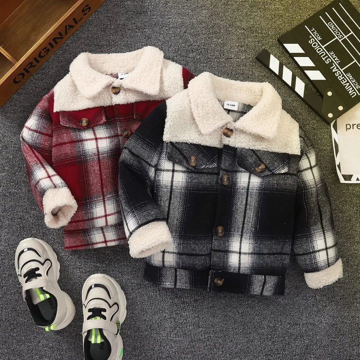 Black and red plaid kids&