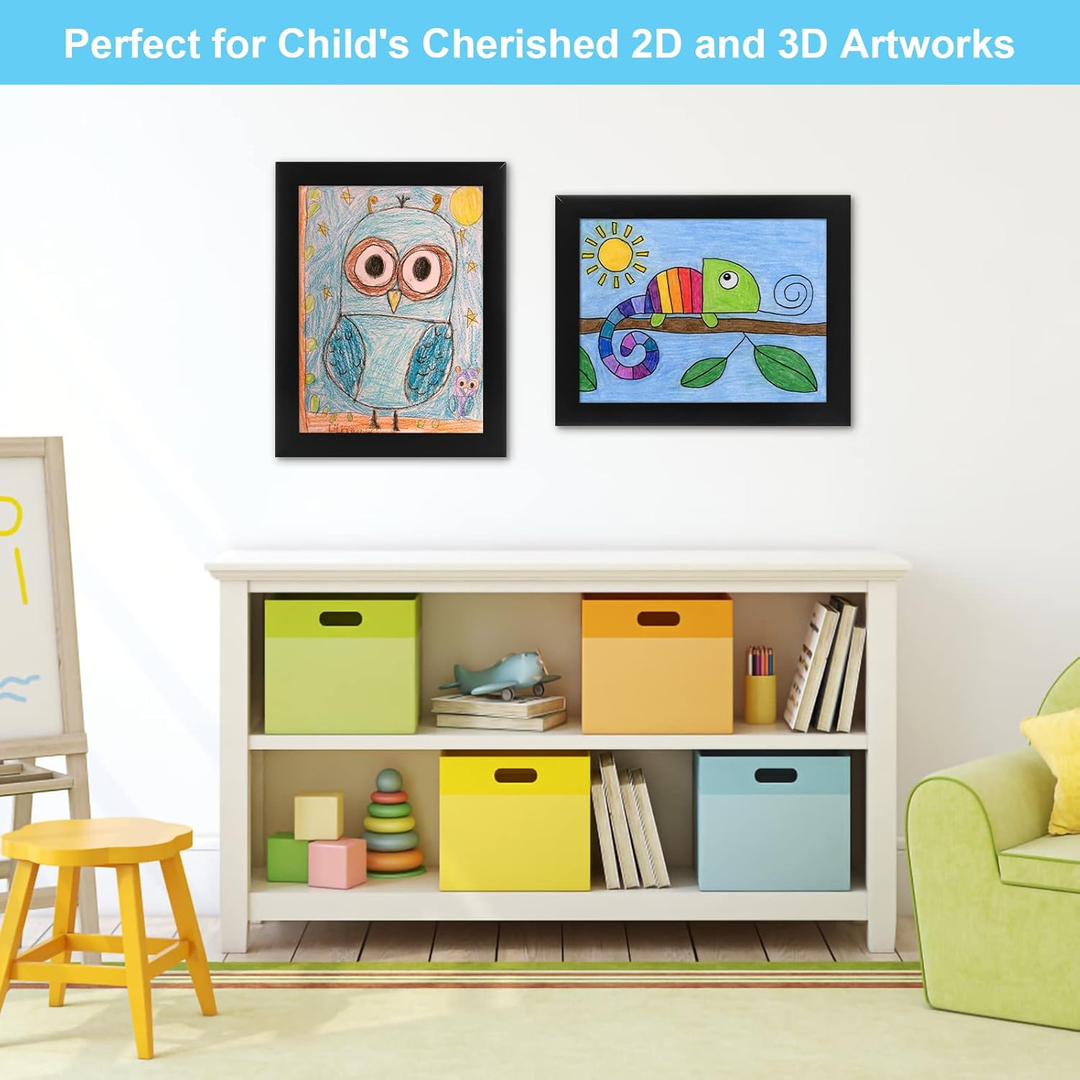 Black art frames displaying children&