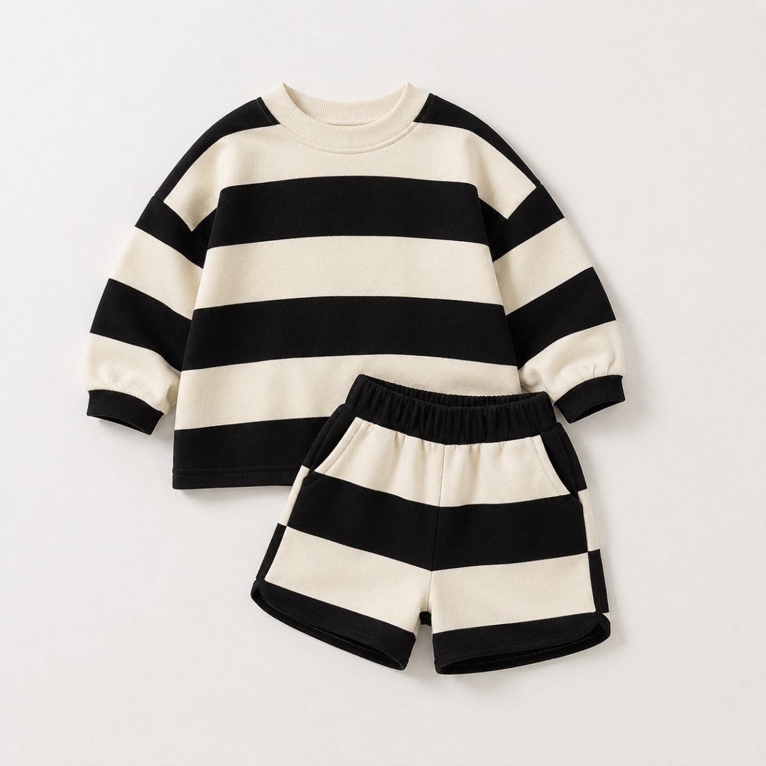 Black-and-cream striped kids&