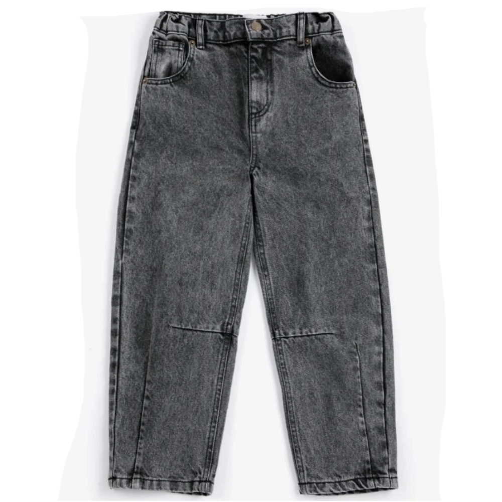 Black washed-denim kids&