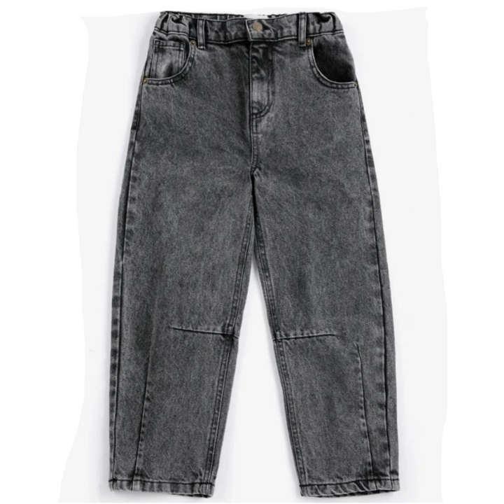 Black washed-denim kids&