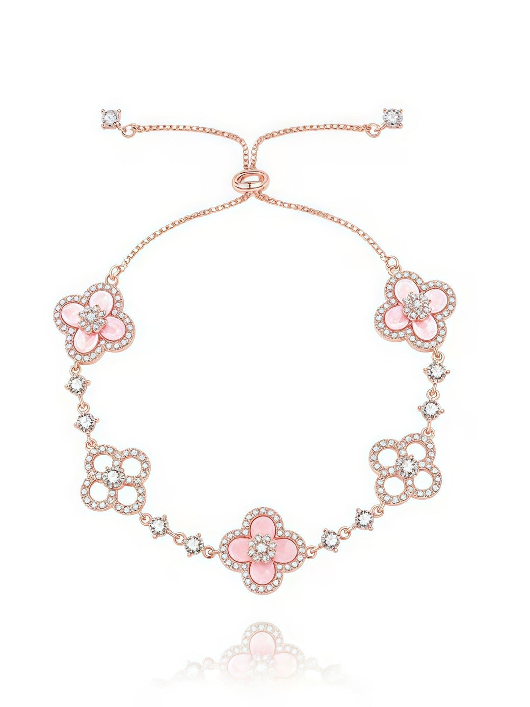 Blossom Shine Floral Shell Crystal Bracelet Product Image 02