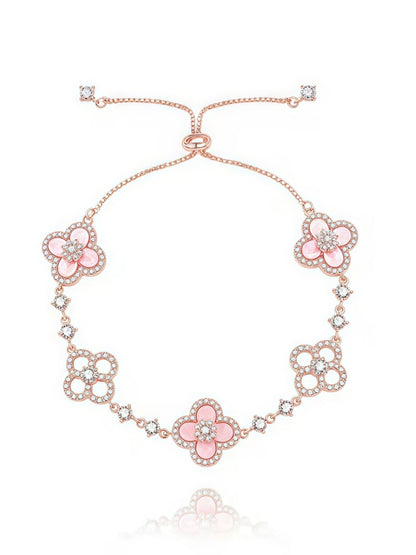Blossom Shine Floral Shell Crystal Bracelet Product Image 02