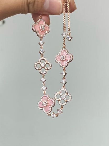 Blossom Shine Floral Shell Crystal Bracelet Product Image 07