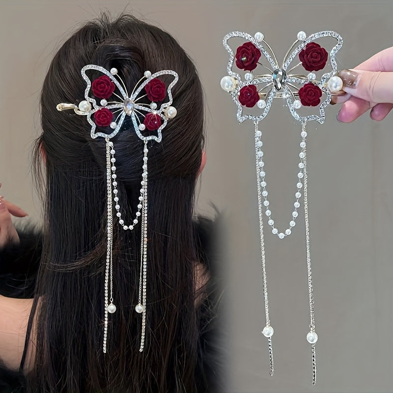 Blossomwing Rhinestone Butterfly Hairpin Product Image 01