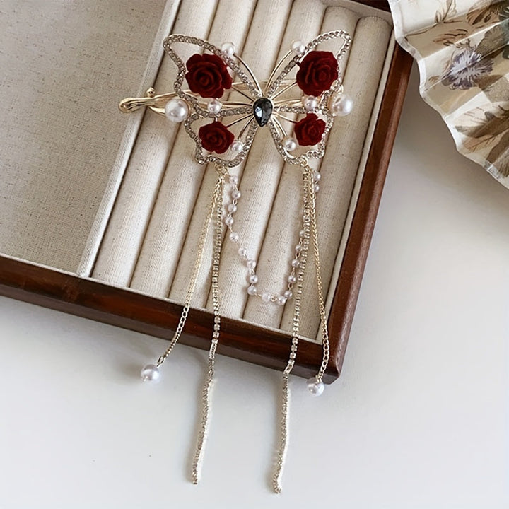 Blossomwing Rhinestone Butterfly Hairpin Product Image 02
