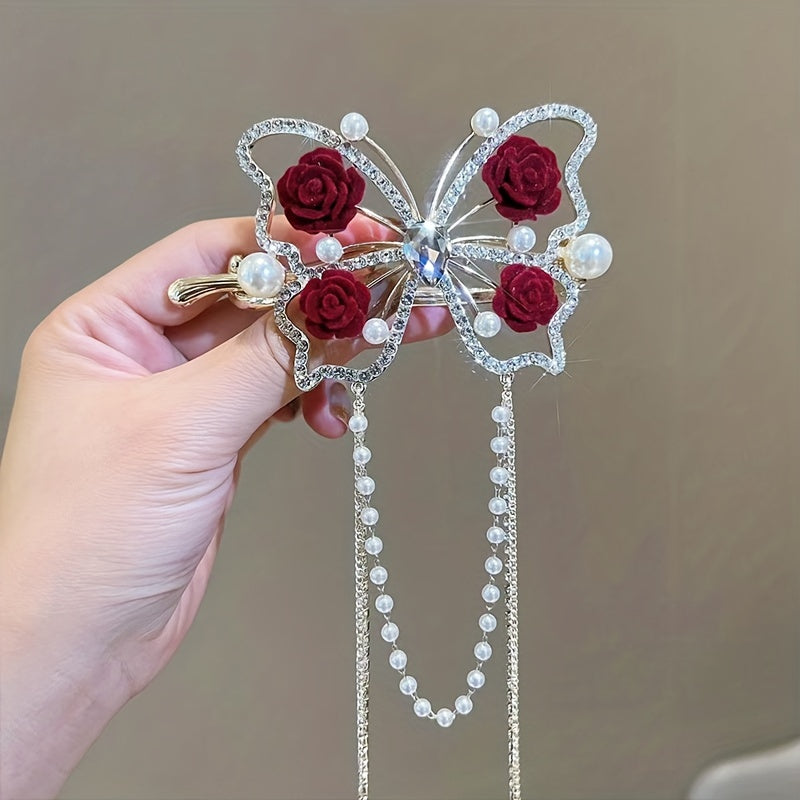 Blossomwing Rhinestone Butterfly Hairpin Product Image 03