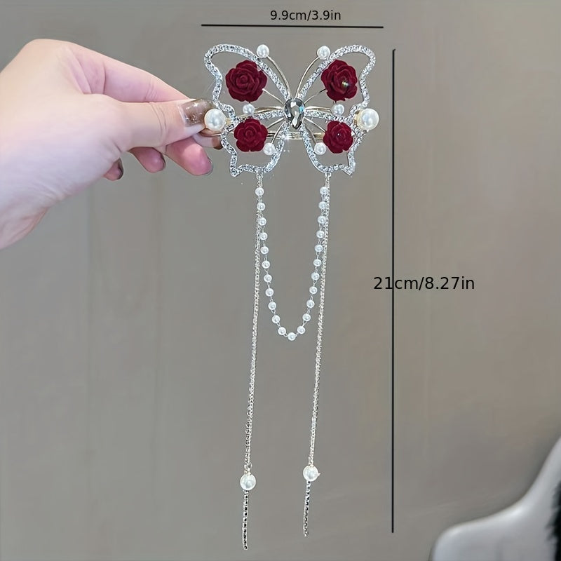 Blossomwing Rhinestone Butterfly Hairpin Product Image 04