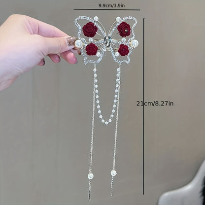 Blossomwing Rhinestone Butterfly Hairpin Product Image 04
