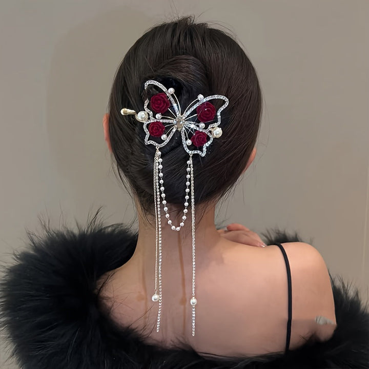 Blossomwing Rhinestone Butterfly Hairpin Product Image 06