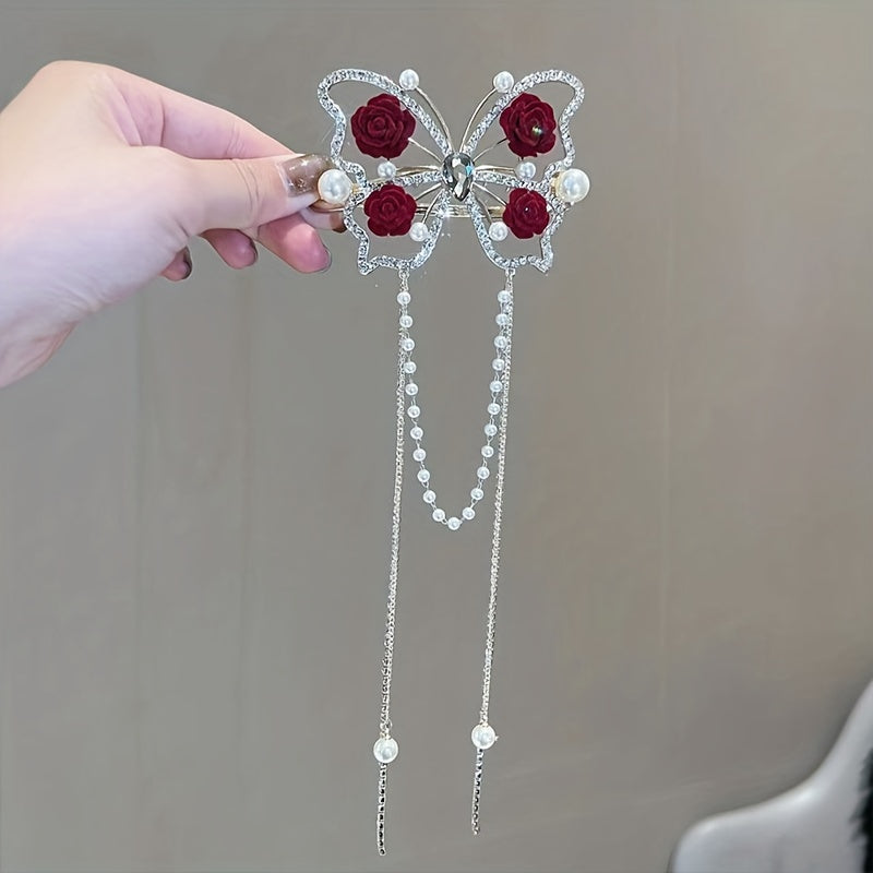 Blossomwing Rhinestone Butterfly Hairpin Product Image 07