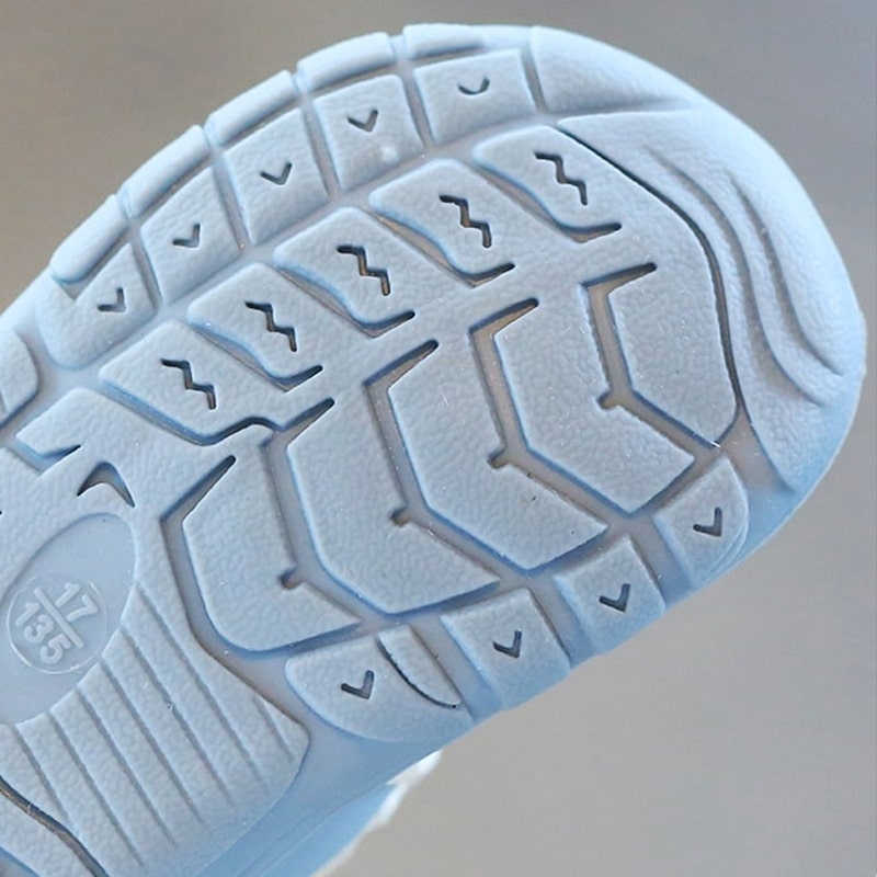 Close-up of the blue baby shoe&