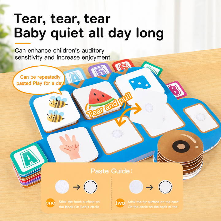Blue counting page showing reusable matching tiles and circular fastener placement.