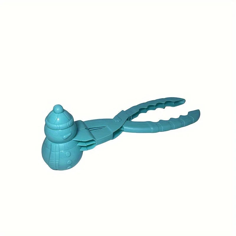Blue snowman-shaped snow and sand mold clip with open handles