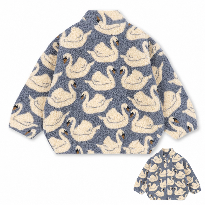 Blue swan-print kids&