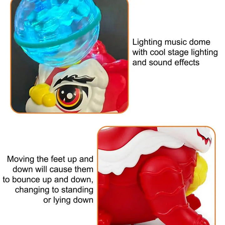 Close-up views of the musical lion&
