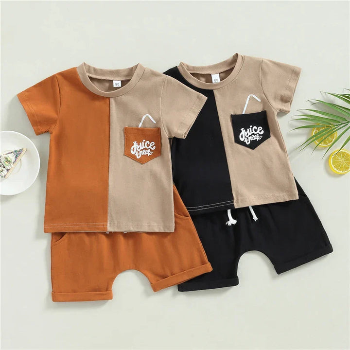 Brown-and-beige and black-and-beige boys&