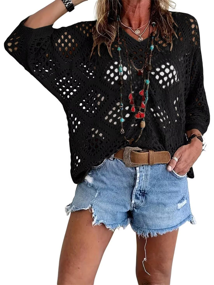 Breezy Crochet V Neck Summer Layer Top Product Image 08