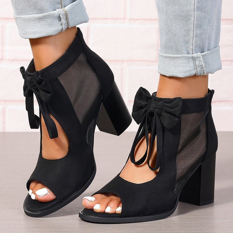 Brielle Bow Open Toe Block Heel Sandals Product Image 06