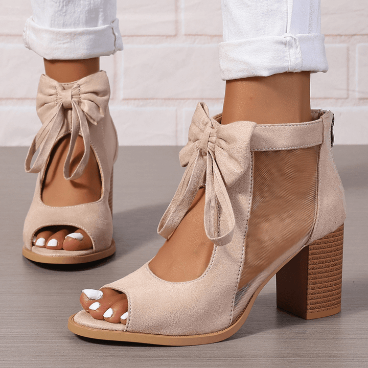 Brielle Bow Open Toe Block Heel Sandals Product Image 08