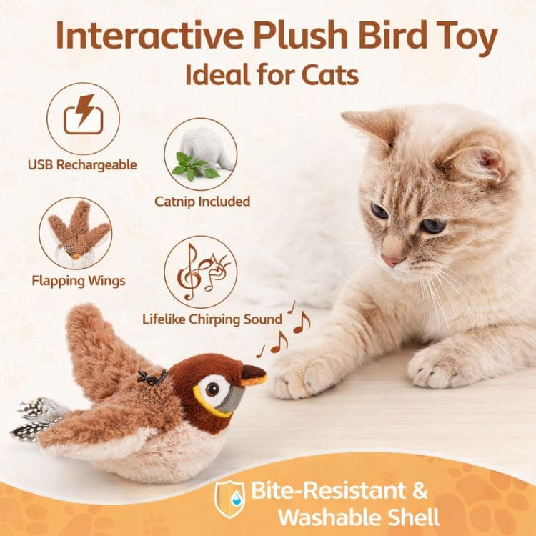 Brightwing Rechargeable Interactive Cat Bird Toy Product Image 01