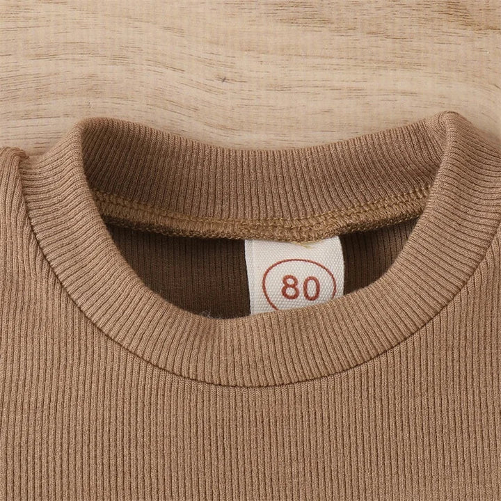 Close-up of the brown T-shirt&