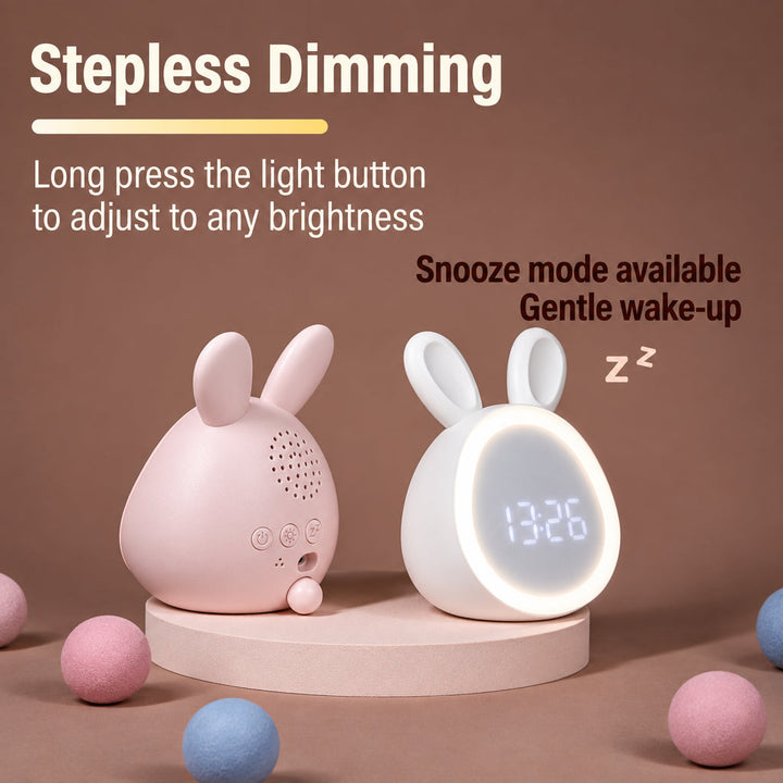 Brightness-adjustment graphic showing the pink clock&