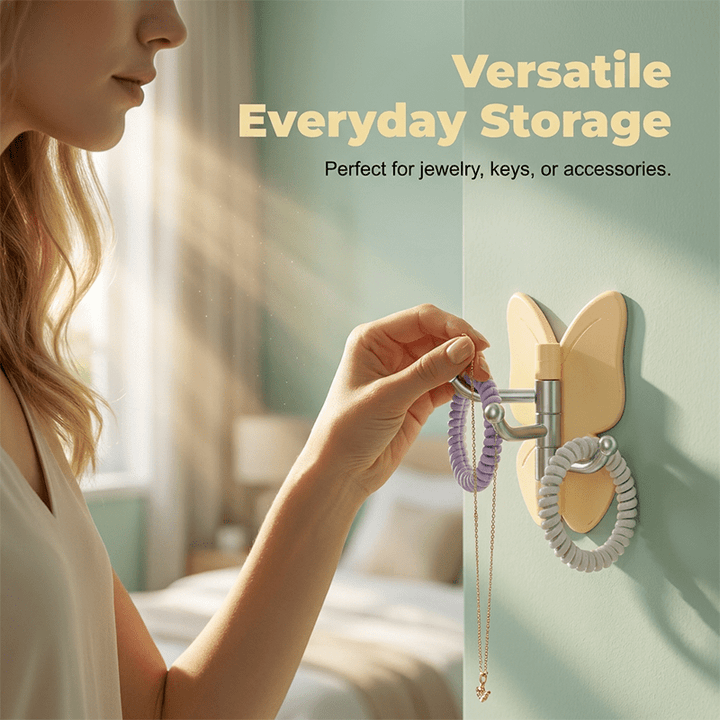 Butterfly Three Arm Rotating Wall Hook Product Image 05